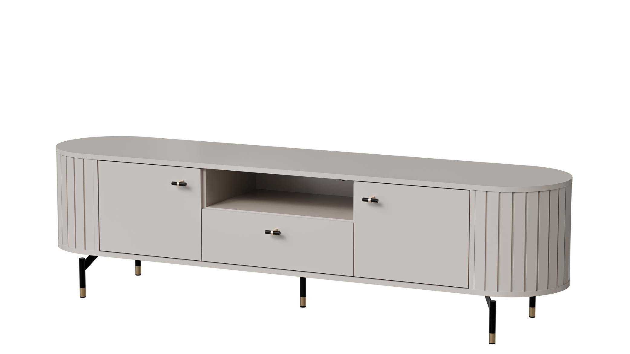 TV-SCHRANK Zante Kaschmir mit Schublade - Kaschmir, Holzwerkstoff (180/49/40cm) - Bettso