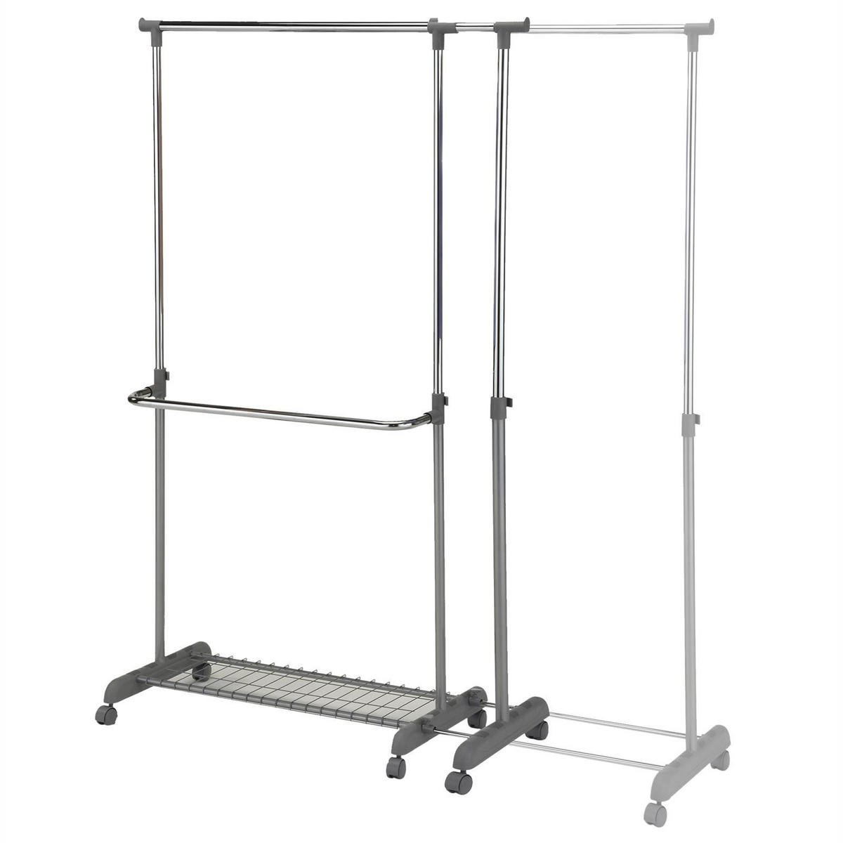 GARDEROBENWAGEN MERAN - Silberfarben, Metall (169/160/42cm) - IDIMEX