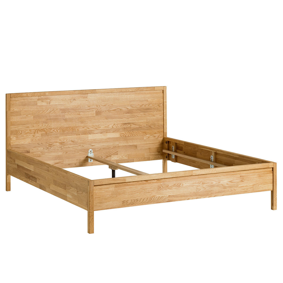 MASSIVHOLZBETT - Eiche massiv - Eichefarben, Holz (180/200cm) - home24