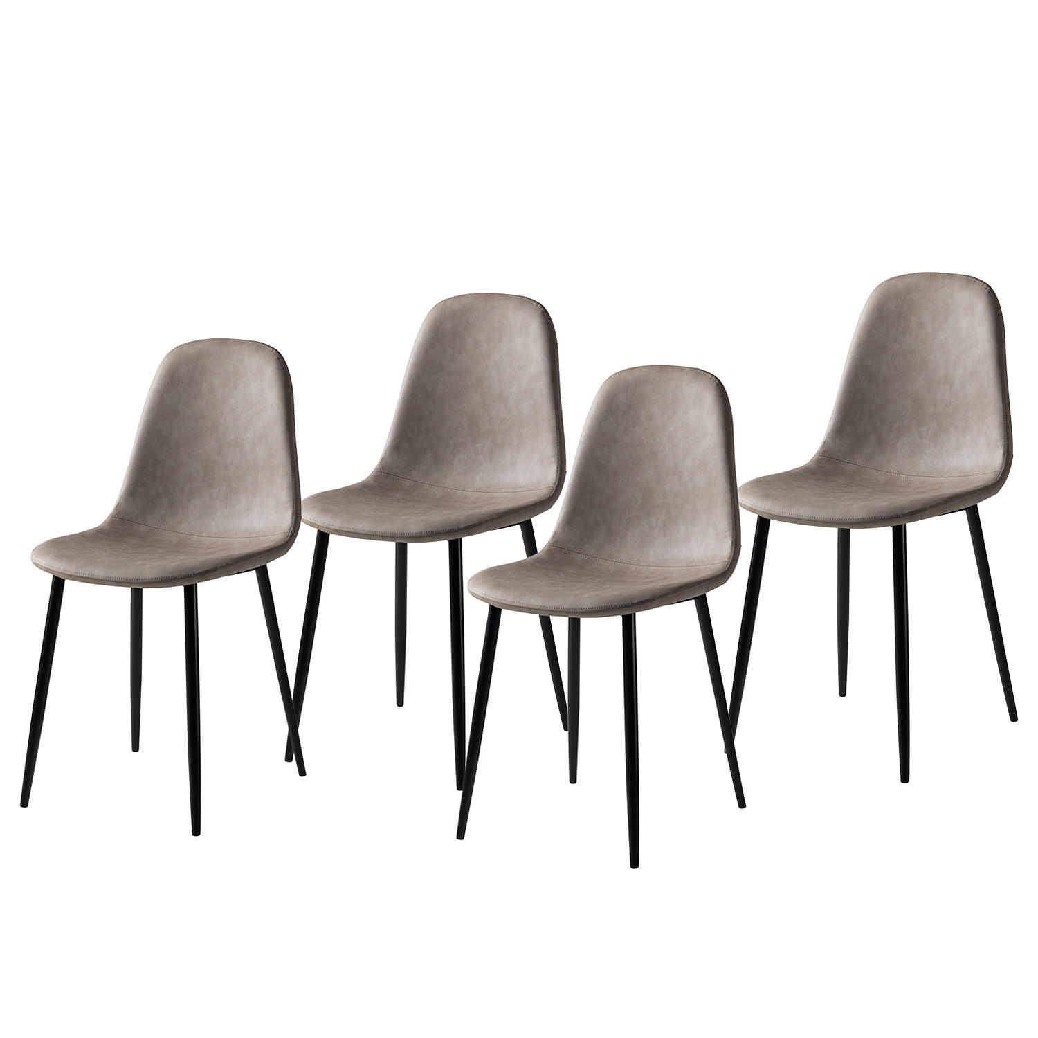 POLSTERSTUHL - Metall / Kunstleder - Taupe, Kunststoff/Metall (44/87/53cm) - home24