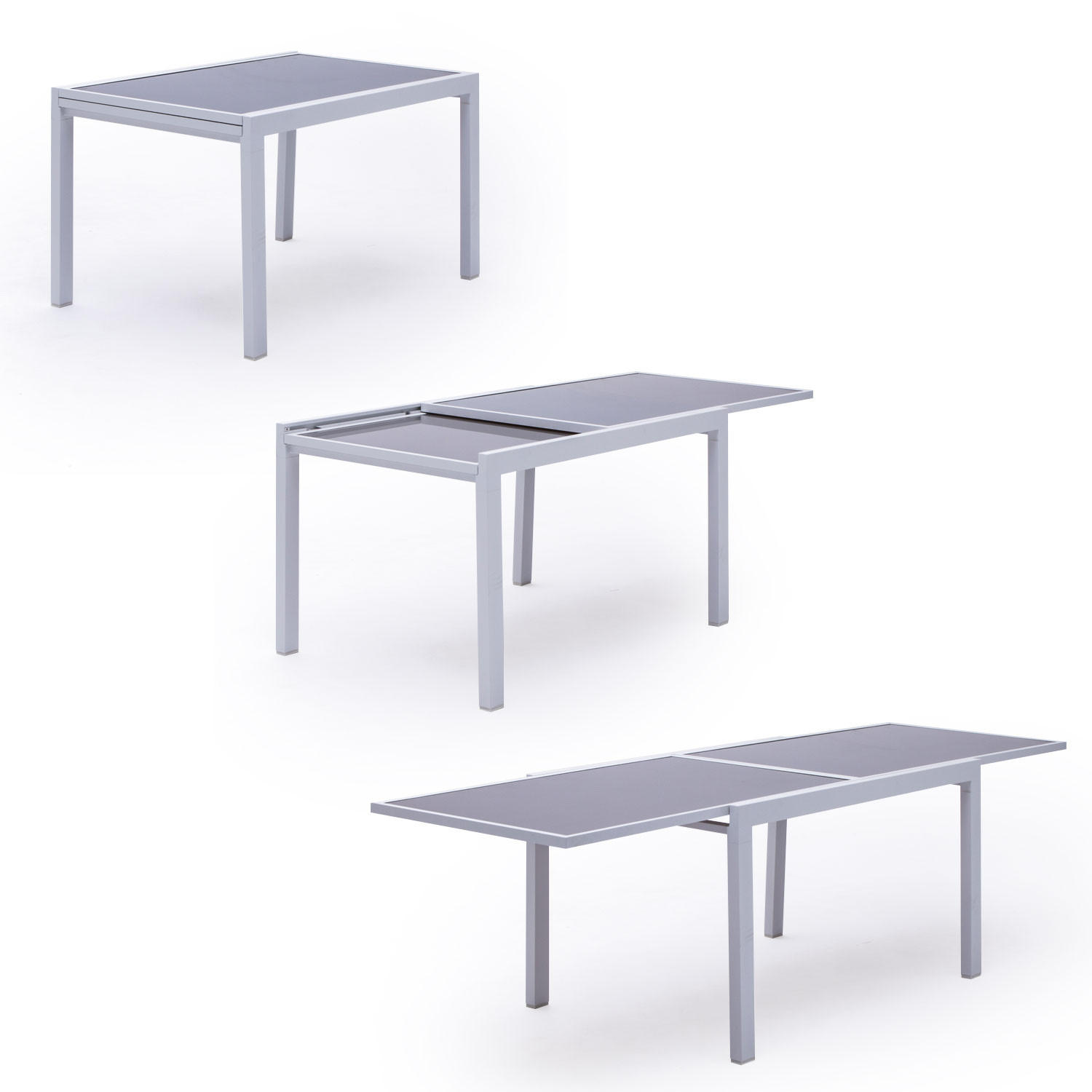 Thumbnail - Happy Garden Gartenmöbel, Weiß, Metall, 10-Sitzer, Rechteckig, Gartenmöbel, Gartenmöbel-Sets