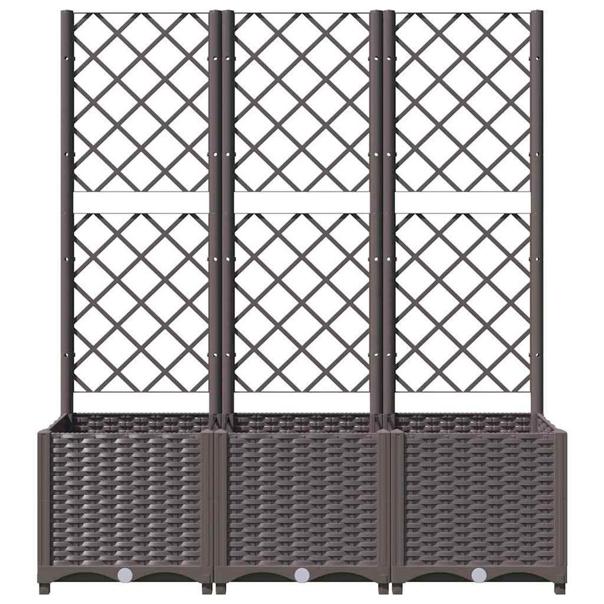 GARTEN-PFLANZGEFÄSS Mit Spalier Braun 120/40/136 Cm PP - Braun, Kunststoff (40/136/120cm) - vidaXL