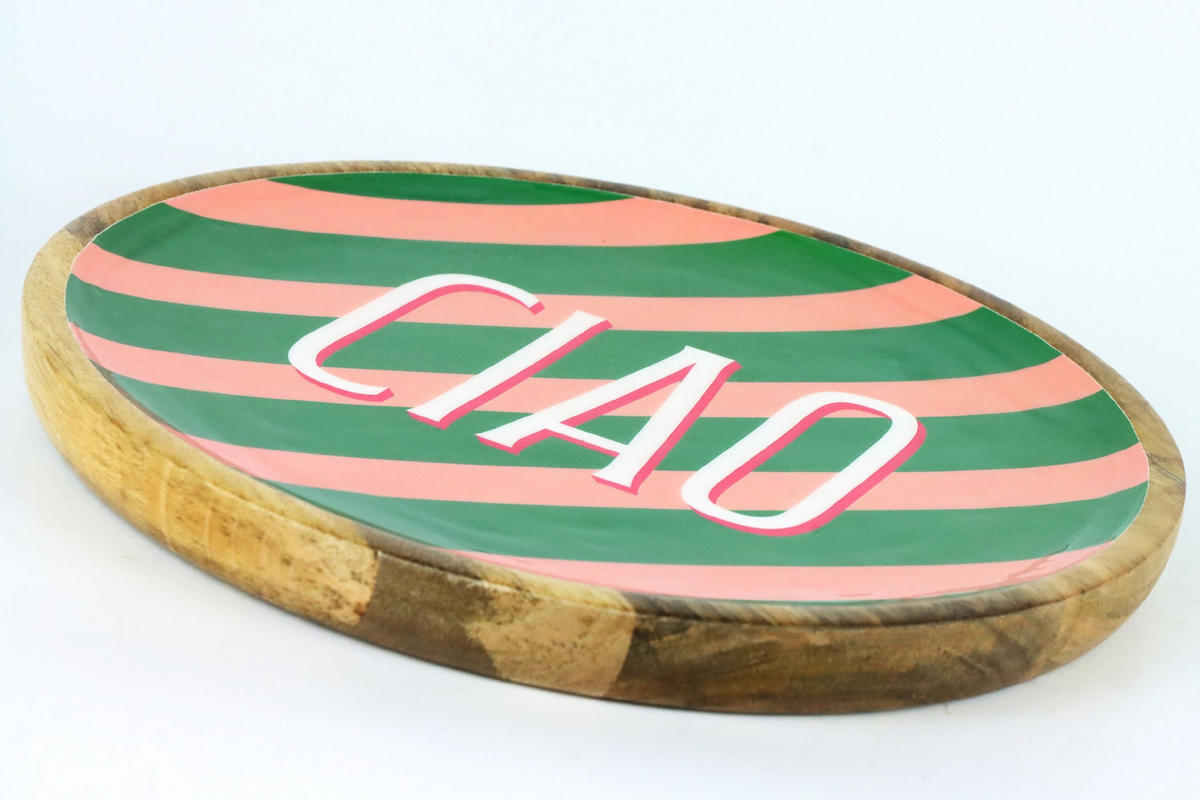 SERVIERPLATTE Ciao Mangoholz - Grün, Holz (30.5/2.5/30.5cm) - FURNARO