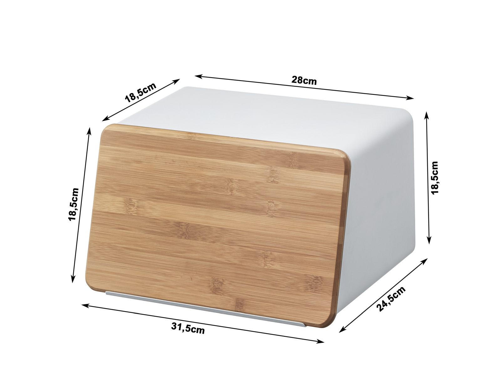 BROTKASTEN Tower weiß 31/18/24 cm - Weiß, Metall (24/18/31cm) - Yamazaki