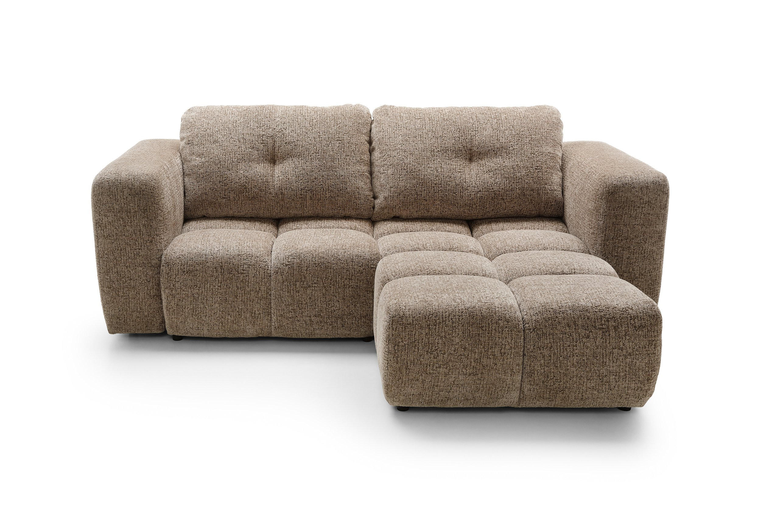 ECKSOFA ARTE 01 Braun Chenille mit Schlaffunktion - Braun, Holz (245/177cm) - MASSENO