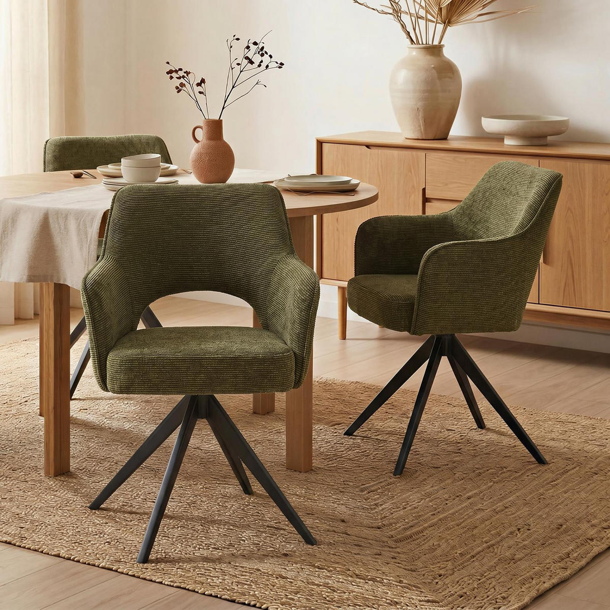 ESSZIMMERSTÜHLE FLORENCE 2er-Set grün - Grün, Textil (56/86/59cm) - IDIMEX