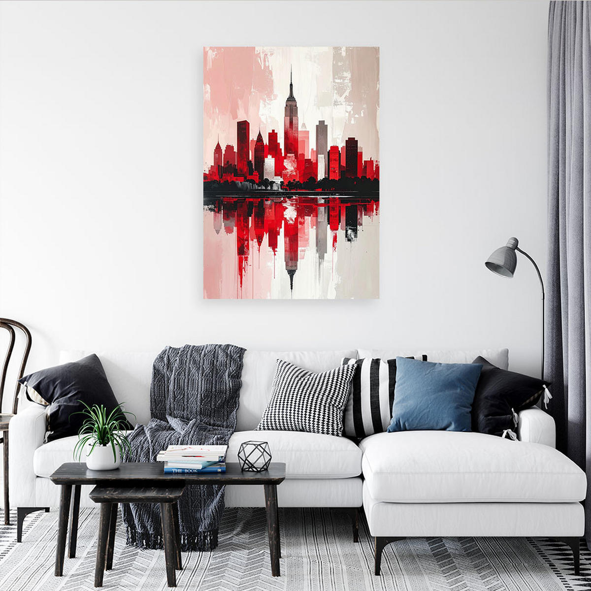 LEINWANDBILD Städte & Architektur 70x100cm - Rot, Textil (70/100cm) - Feeby