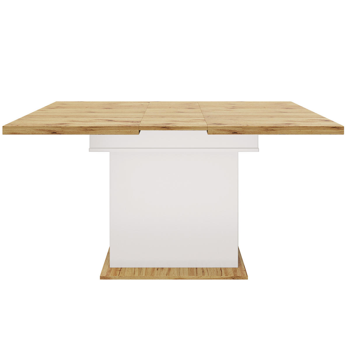 ESSTISCH 80/140/75 cm Weiß Natur aus MDF mit Stauraum und Auszug - Naturfarben, Holzwerkstoff (140/80/75cm) - OKWISH