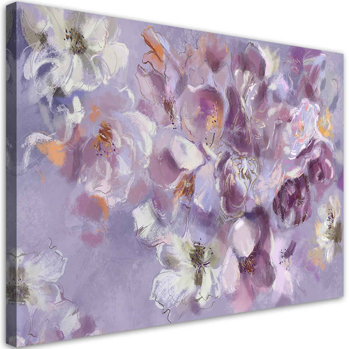 WANDBILD iris blume - Lila, Textil (60/40cm) - Feeby