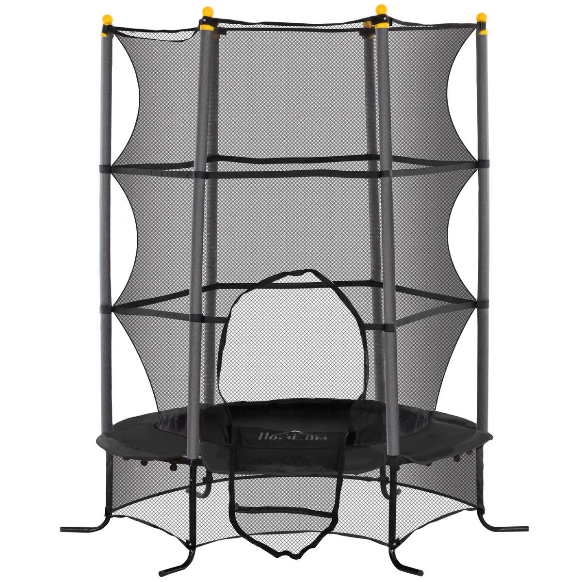 TRAMPOLIN DE-18986 Ø163 cm mit Sicherheitsnetz Schwarz - Schwarz, Metall (163/163cm) - ComfortXL