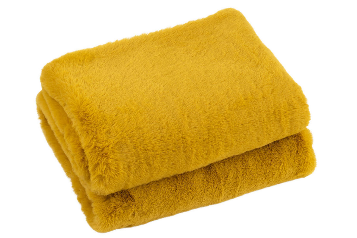 PLAID CUTIE - Textilwaren - Ocker - 180/130/2 cm - Gelb, Textil (130/180cm) - J-Line