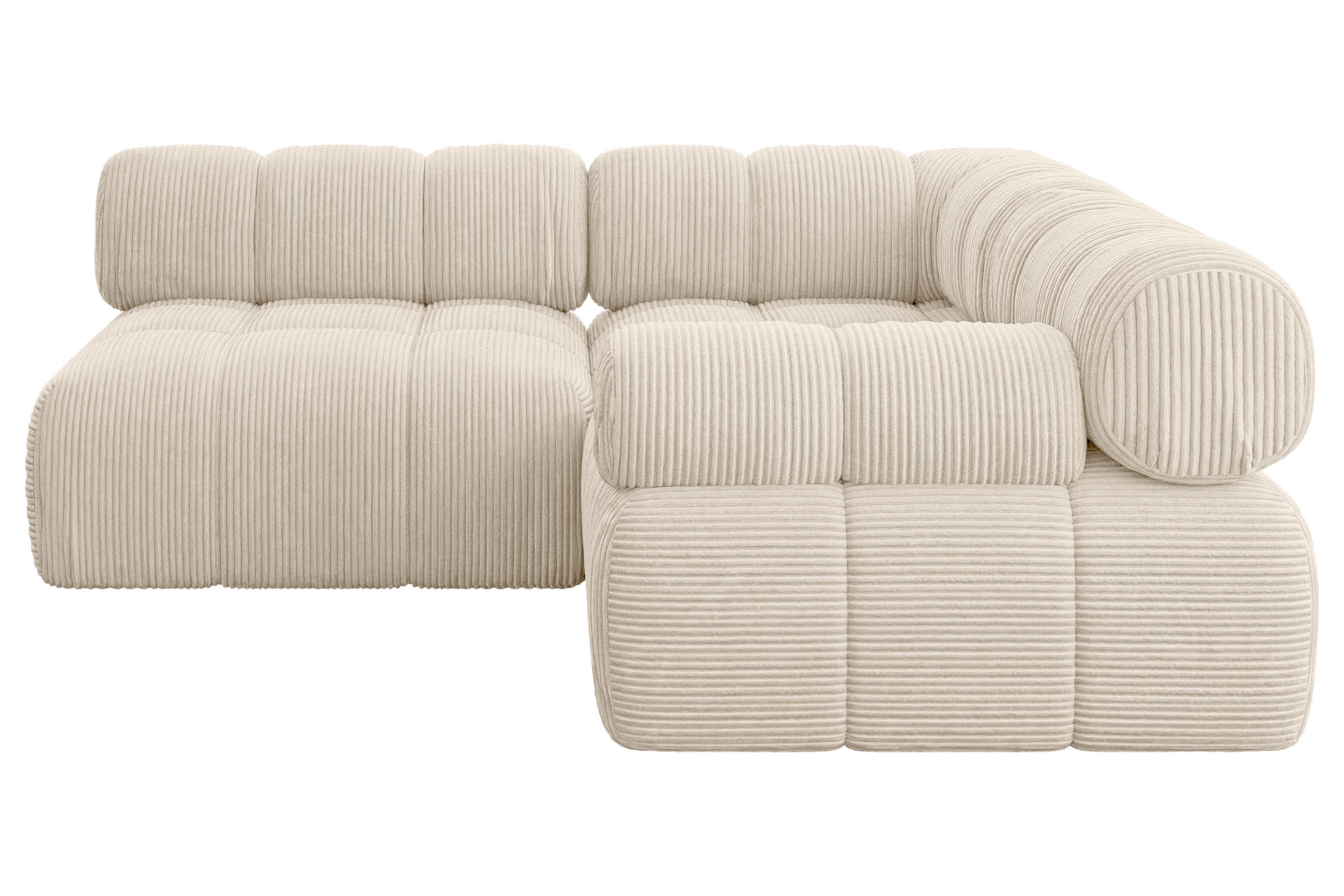 ECKSOFA modulares Sofa Mende-L1 - 190x190x70 cm Beige Cord - Beige, Holzwerkstoff/Textil (190/190cm) - ALTDECOR