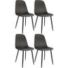 ESSZIMMERSTUHL 4er Set Samt Anthrazit - Anthrazit/Schwarz, Textil/Metall (45/88/54cm) - CLP
