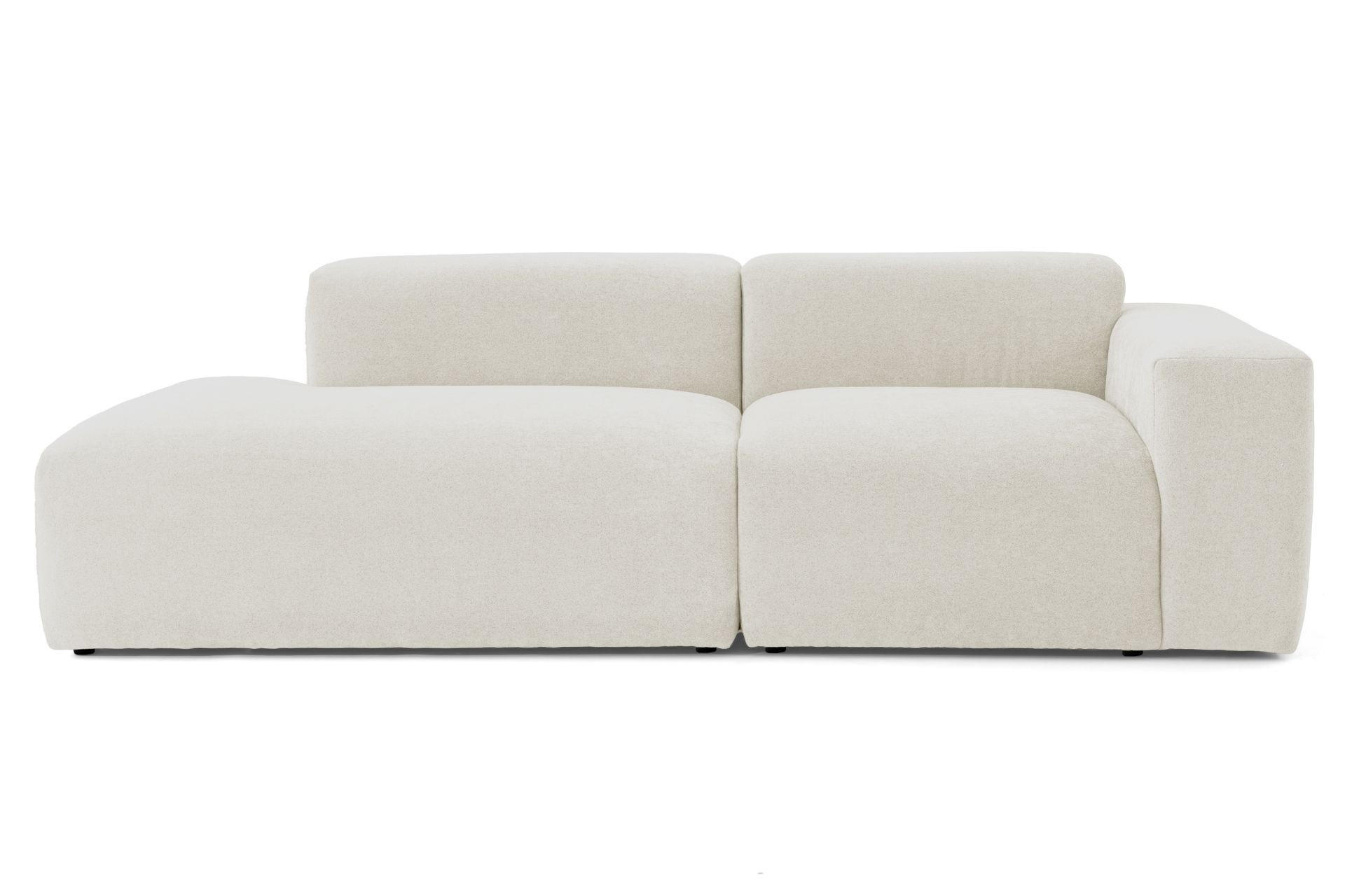 3-SITZER modulares Sofa HEAVEN SET 1 Links, Breite 255 cm Webstoff Weiß - Schwarz/Weiß, Holz/Kunststoff (255/71/102cm) - Muffo