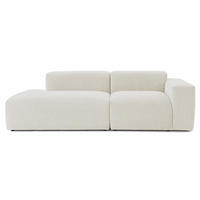3-SITZER modulares Sofa HEAVEN SET 1 Links, Breite 255 cm Webstoff Weiß - Schwarz/Weiß, Holz/Kunststoff (255/71/102cm) - Muffo