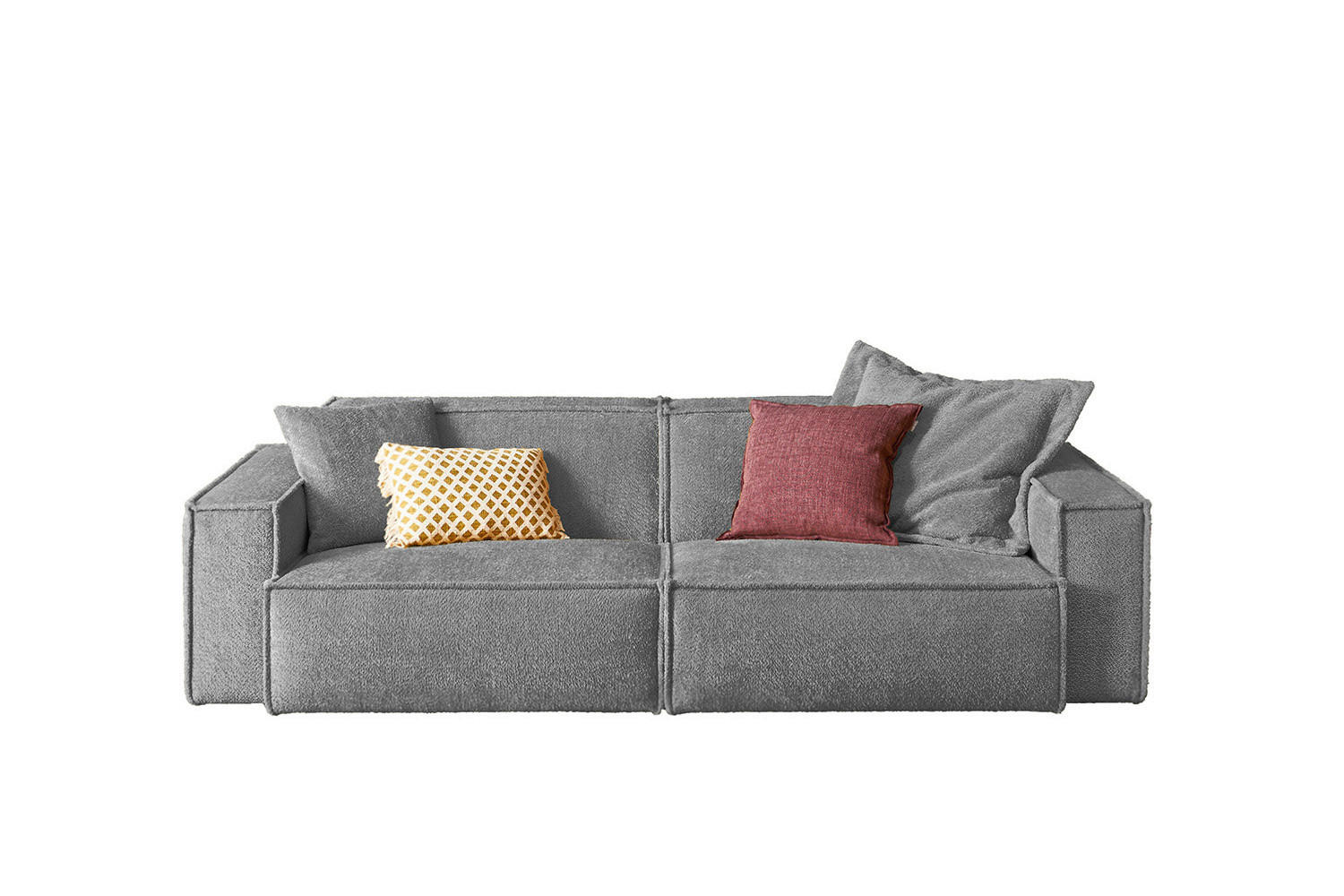 SOFA SAMU Grau Webstoff - Schwarz/Grau, Kunststoff/Textil (256/72/106cm) - KAWOLA