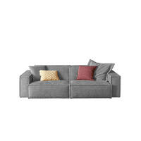 SOFA SAMU Grau Webstoff - Schwarz/Grau, Kunststoff/Textil (256/72/106cm) - KAWOLA