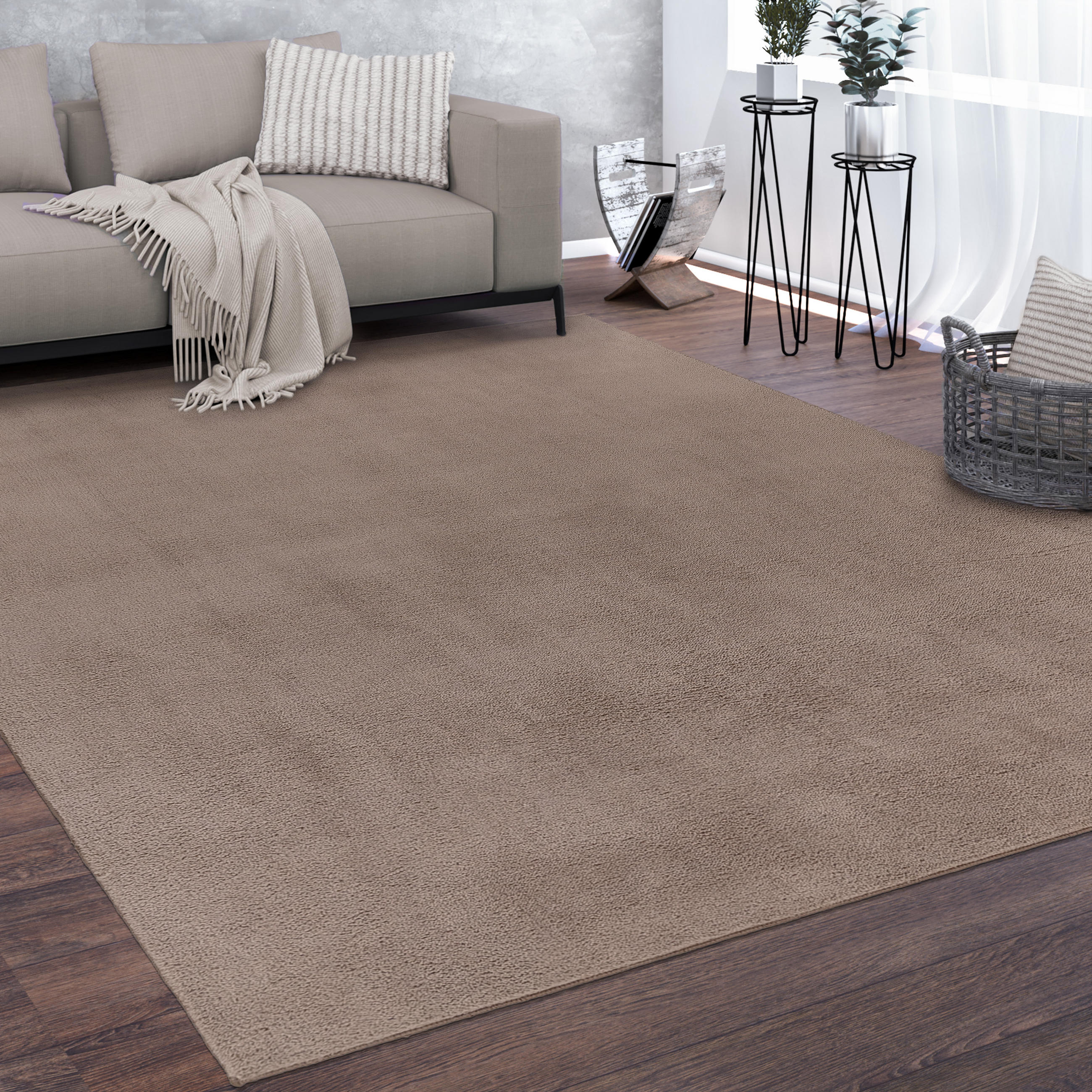 KURZFLORTEPPICH 200/200 cm Cadiz 630 - Taupe, Textil (200/200cm) - Paco Home