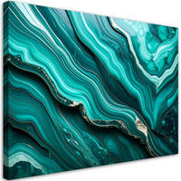 LEINWANDBILD Marmor Türkis Abstraktion 120x80cm - Türkis, Textil (120/80cm) - Feeby