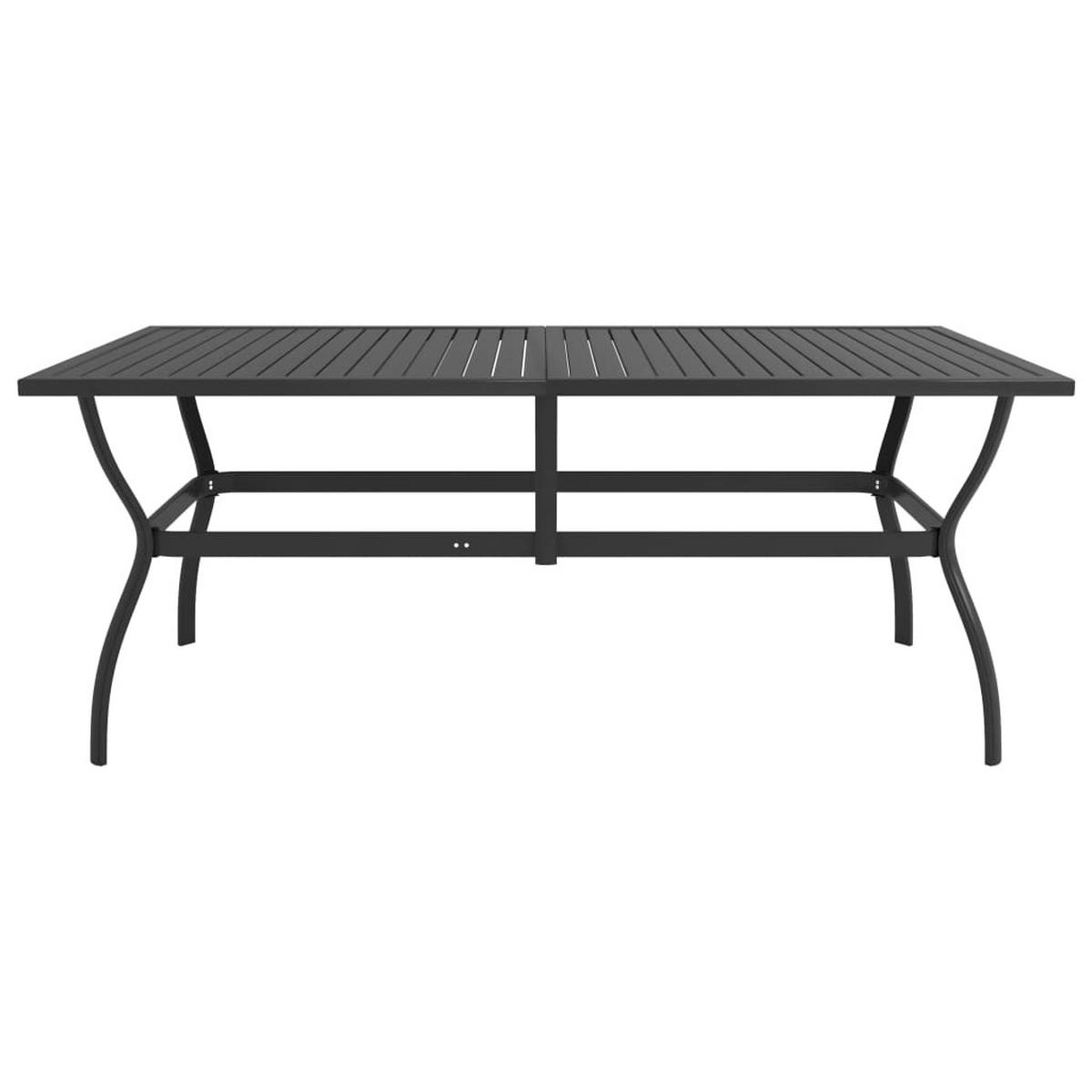 GARTENTISCH Tommi Anthrazit 190x80x72 cm Stahl - Anthrazit, Metall (190/80/72cm) - DELUKE