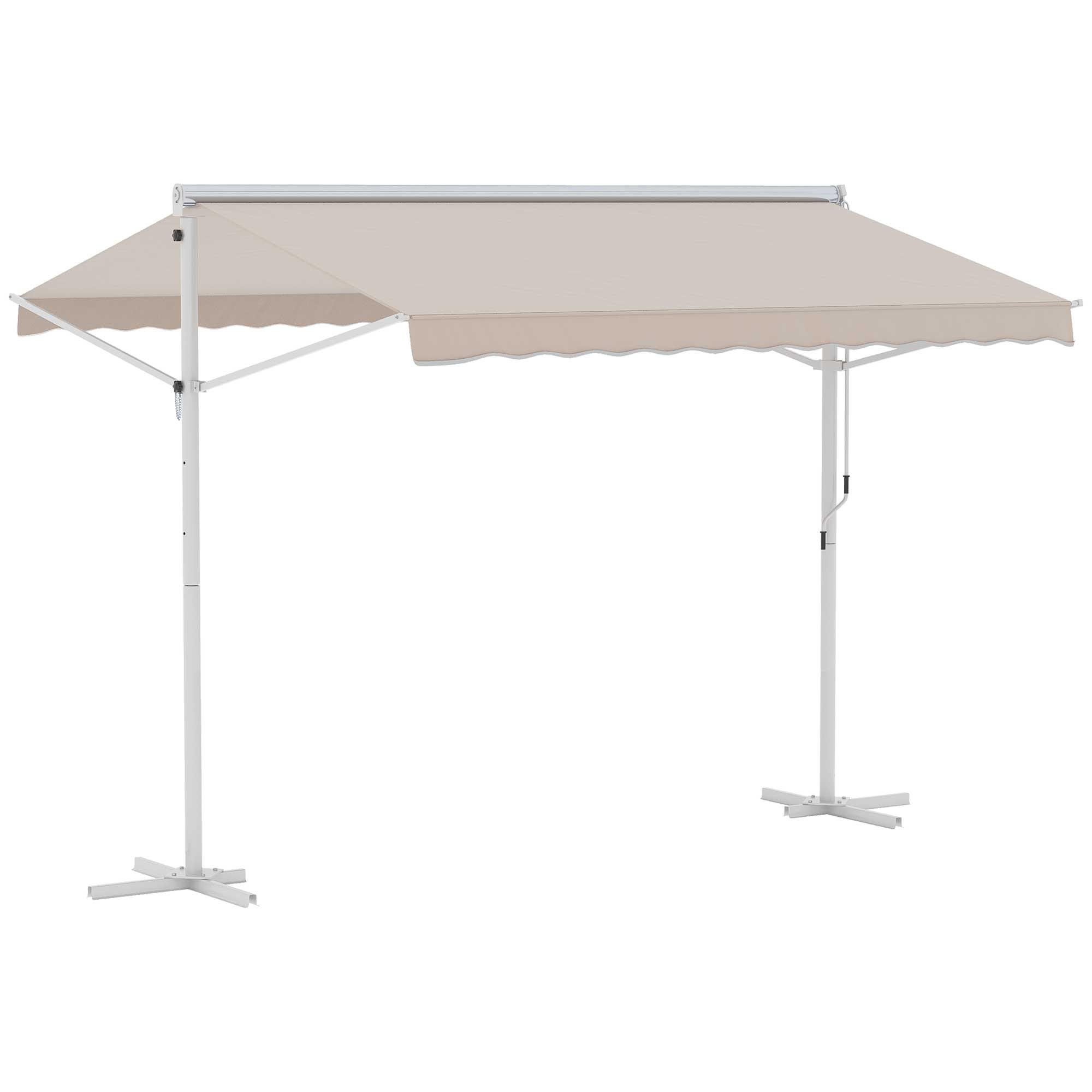 STANDMARKISE, Cremeweiß, Metall, Polyester - Creme, Metall (295/255/300cm) - Outsunny