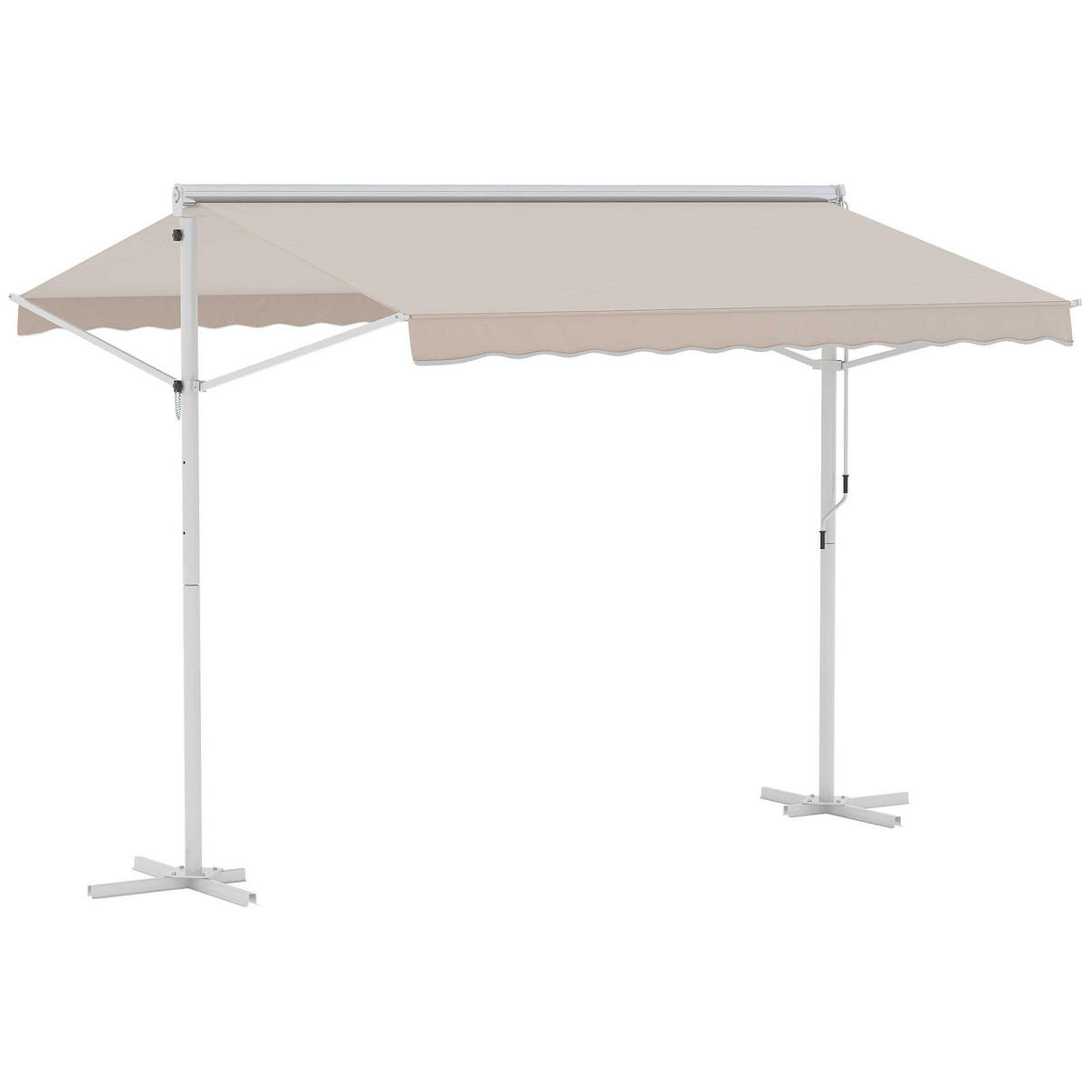 STANDMARKISE, Cremeweiß, Metall, Polyester - Creme, Metall (295/255/300cm) - Outsunny