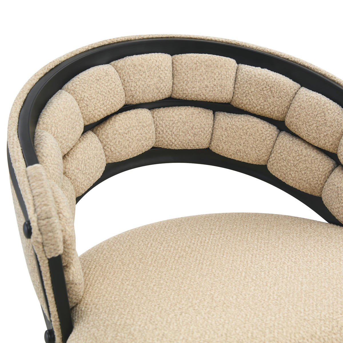 BARHOCKER 2er-Set Beige mit Samt und schwarzen Eisenbeinen - Beige, Metall (56/98.5/50.5cm) - PANGIVO