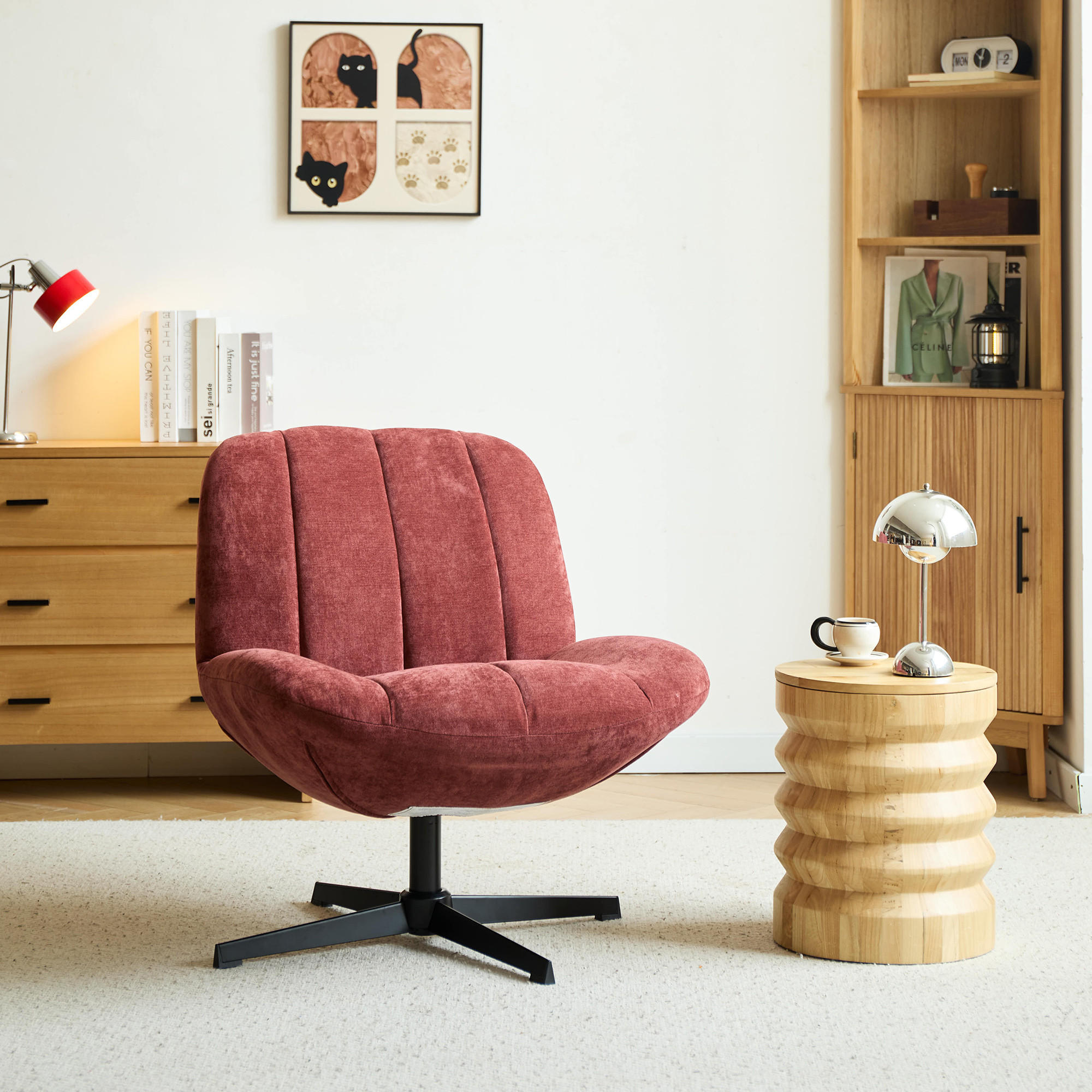 SESSEL Stoff Terrakotta - Rot, Textil (74/82/73cm) - Nordlys