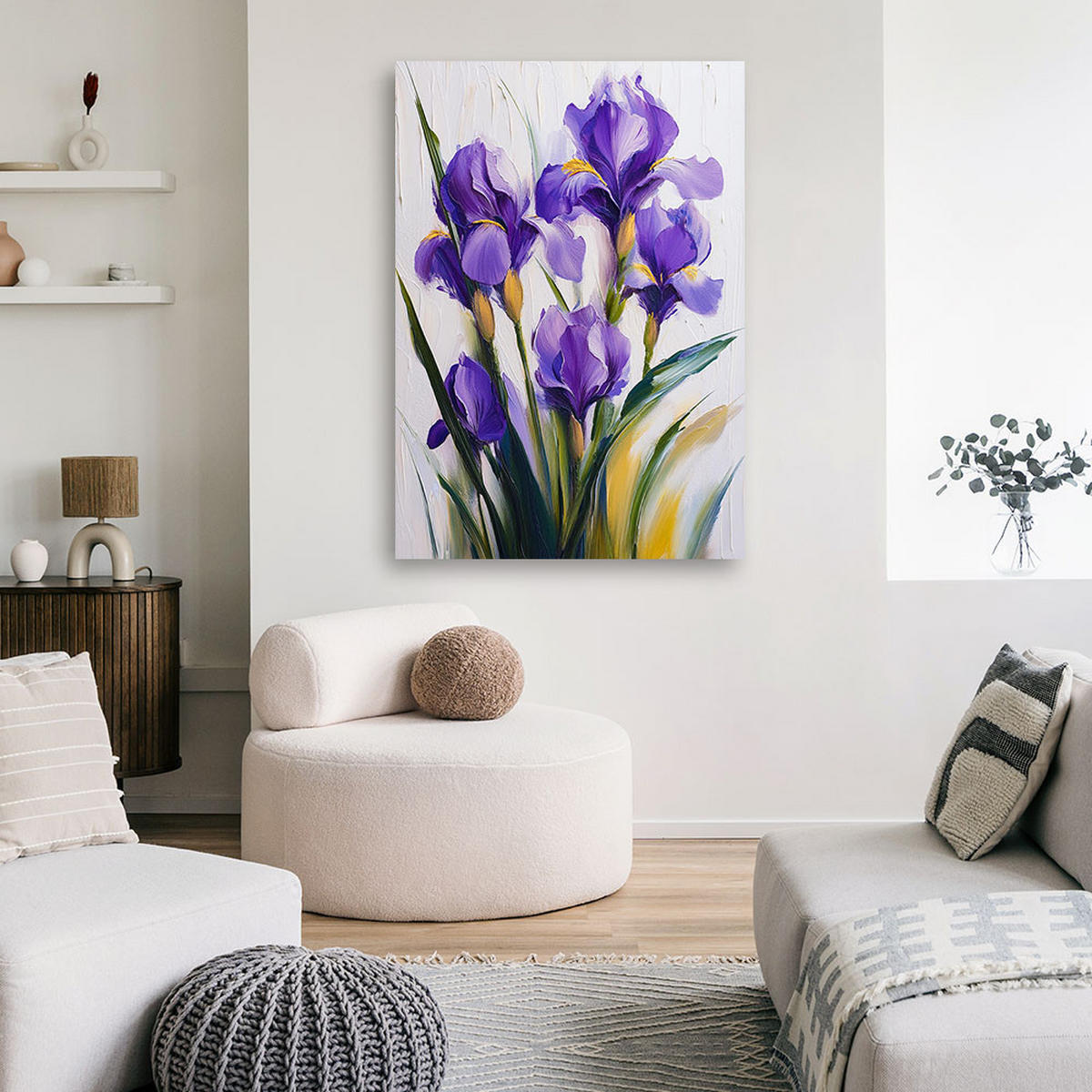 WANDBILD lila irisblüten - Lila, Textil (40/60cm) - Feeby