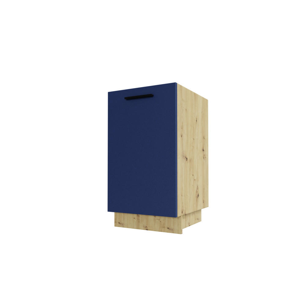 KÜCHENUNTERSCHRANK Bonn Marineblau Matt / Eiche Artisan Matt 45 / 50 / 82cm - Blau/Eiche Artisan, Holz/Holzwerkstoff (45/82/50cm) - Feldmann-Wohnen