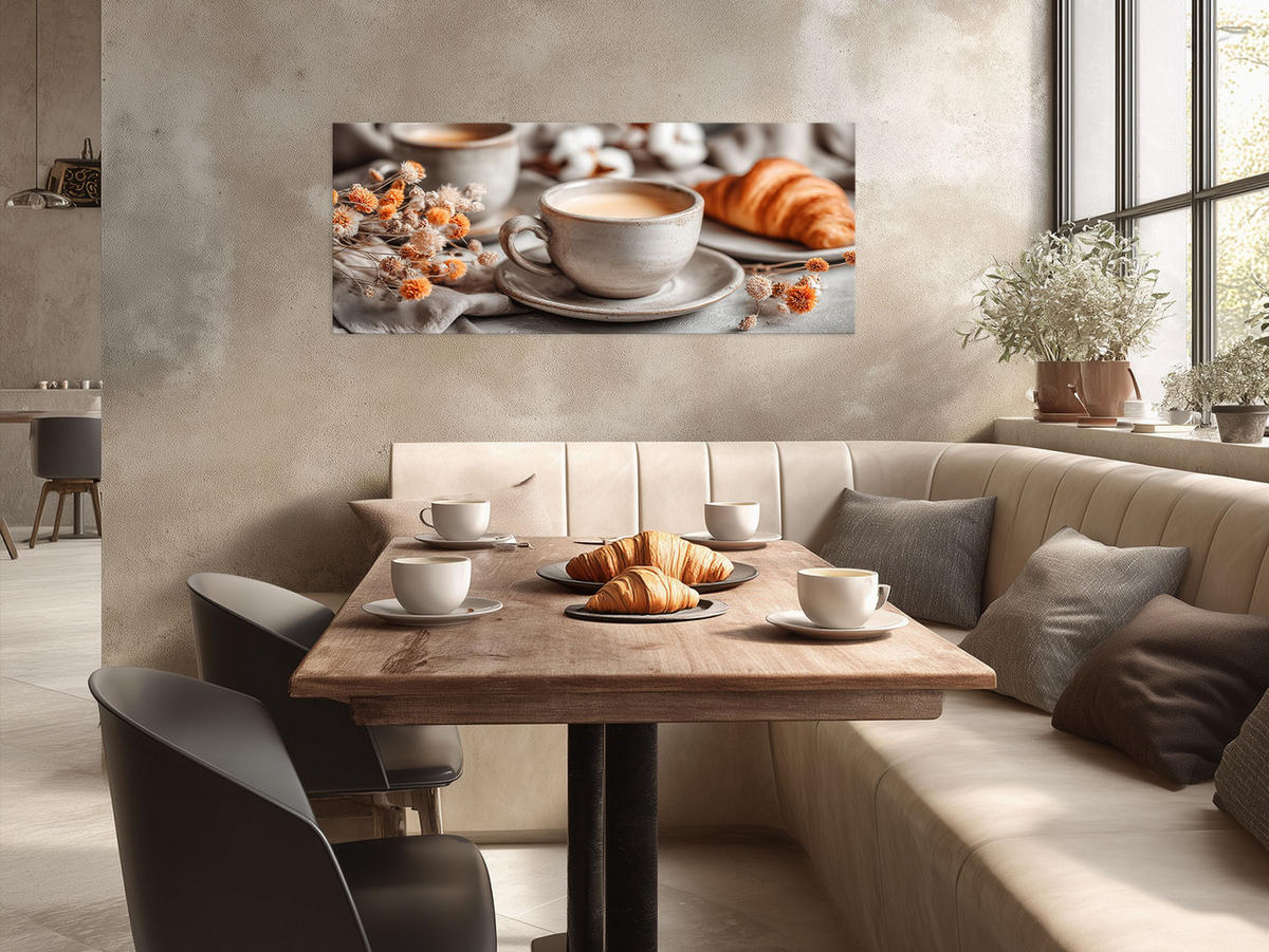 GLASBILD 125x50 cm Bild Küche Kaffee - Beige, Glas (125/50cm) - artissimo