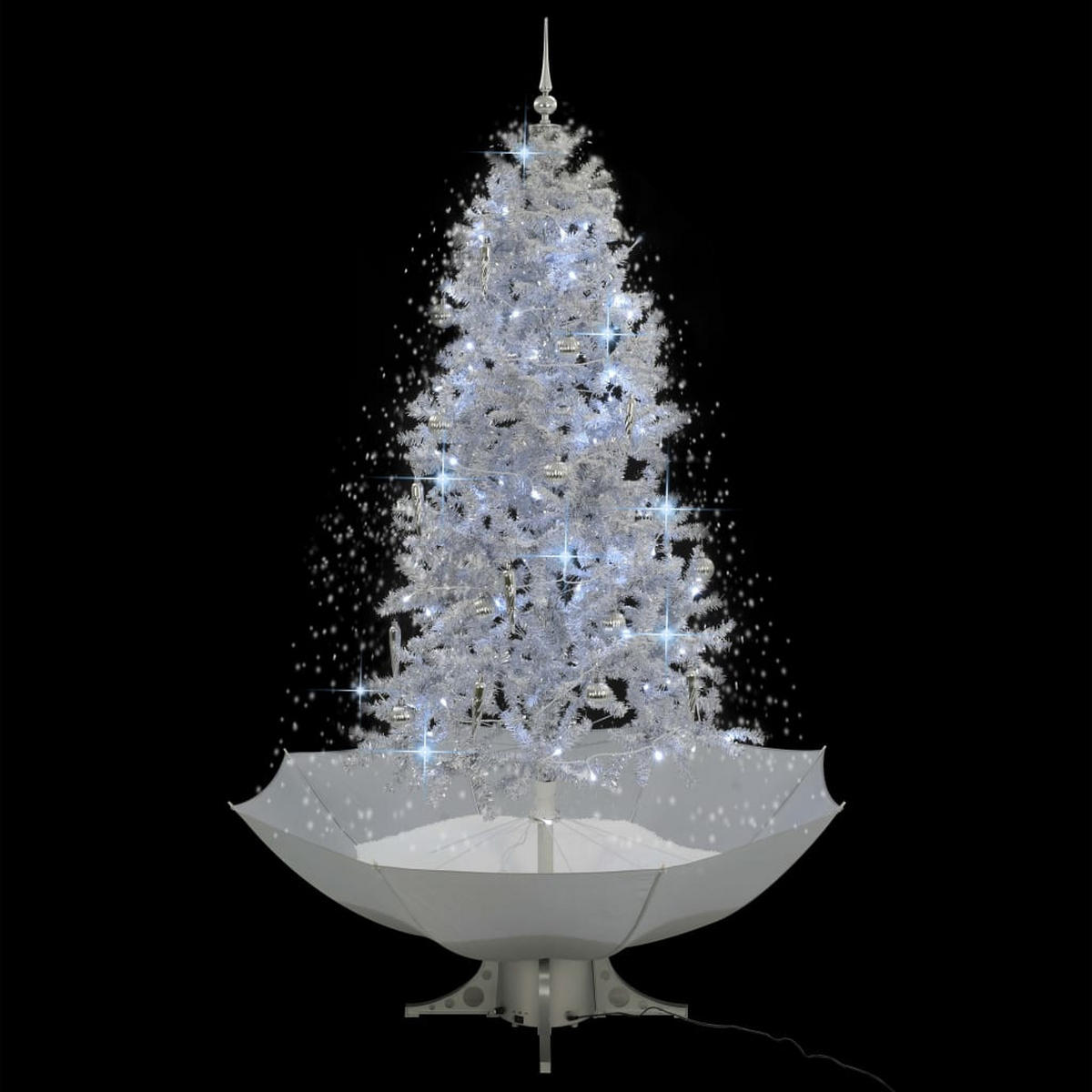 WEIHNACHTSBAUM Schneiender Mit Schirmfuss Weiss 190 Cm - Weiß, Kunststoff (190cm) - vidaXL