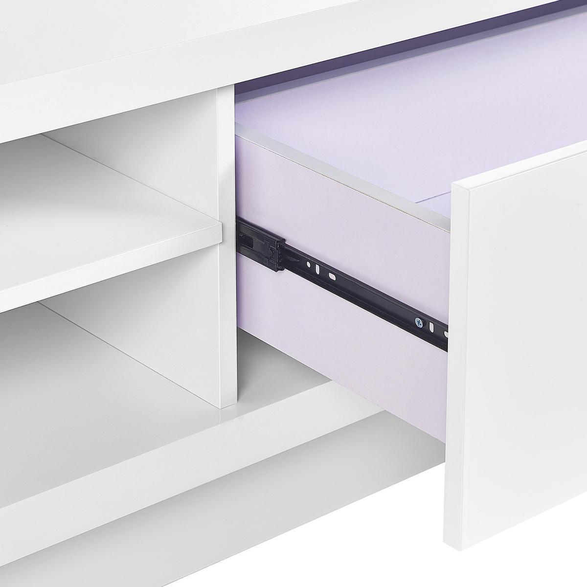 TV-MÖBEL Weiß ANTONIC 39/158/43 cm - Weiß, Holzwerkstoff (158/43/39cm) - Beliani