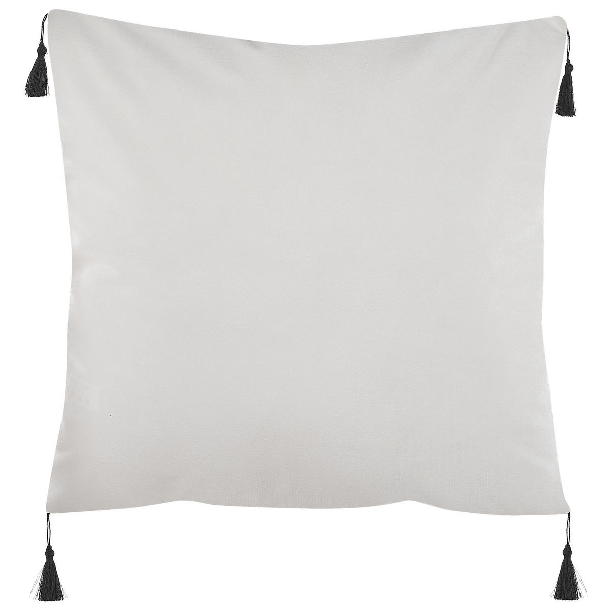 DEKOKISSEN 2er-Set Weiß 45/45 cm Schefflera - Weiß, Textil (45/45cm) - Beliani