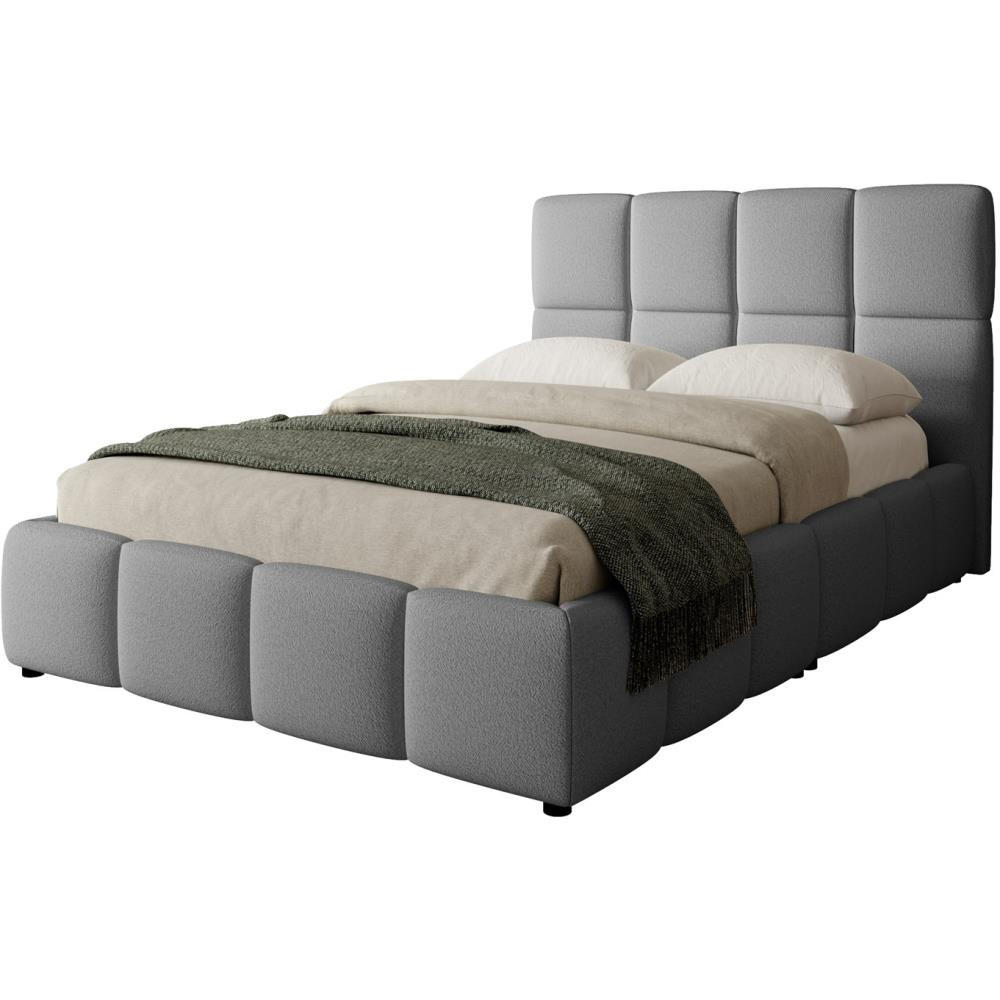 POLSTERBETT Nostro mit Bettkasten 160x200 cm grau - Schwarz/Grau, Textil (160/200cm) - Beautysofa