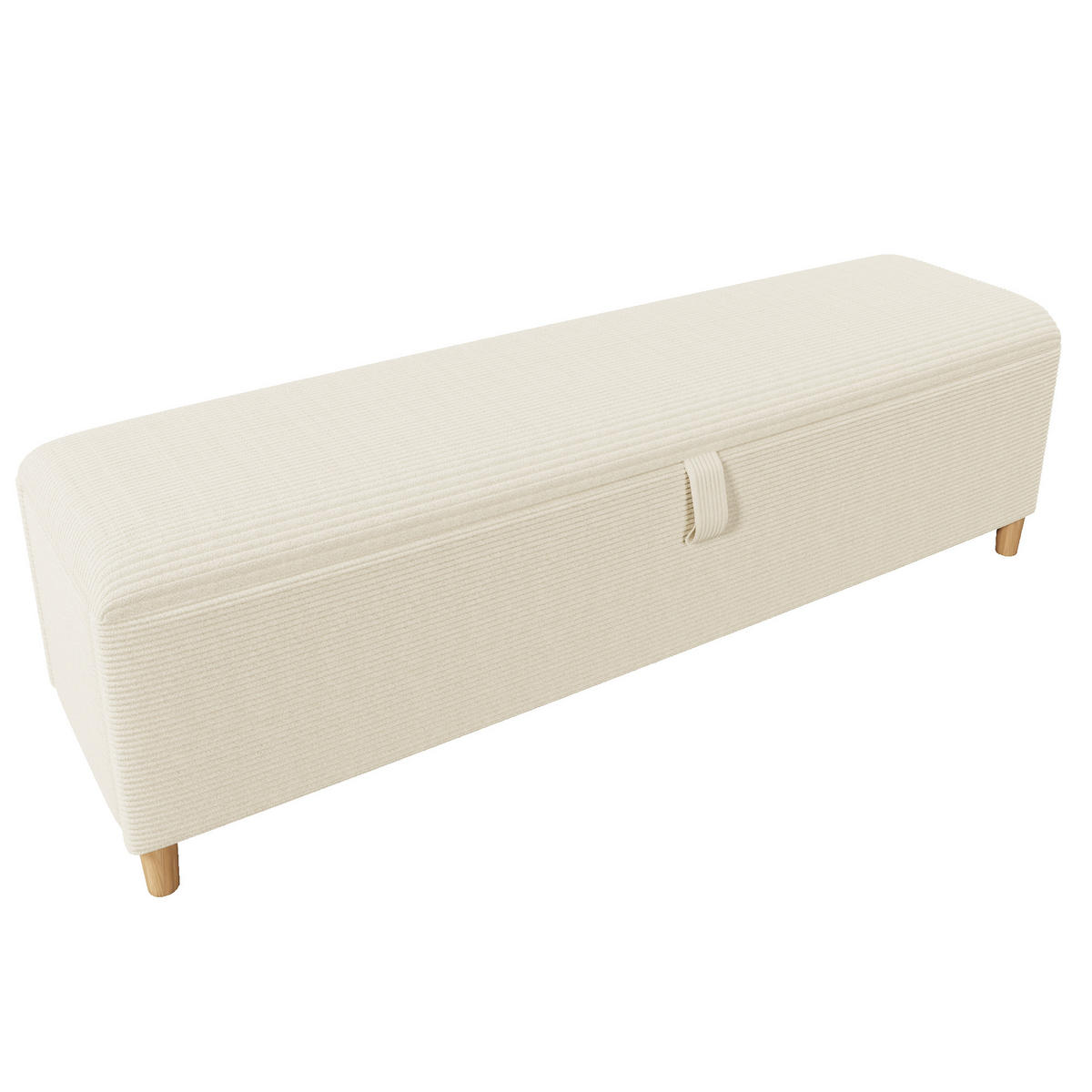 BETTBANK 165x38 cm Beige mit Stauraum - Beige, Holz (165/46/38cm) - FLIEKS
