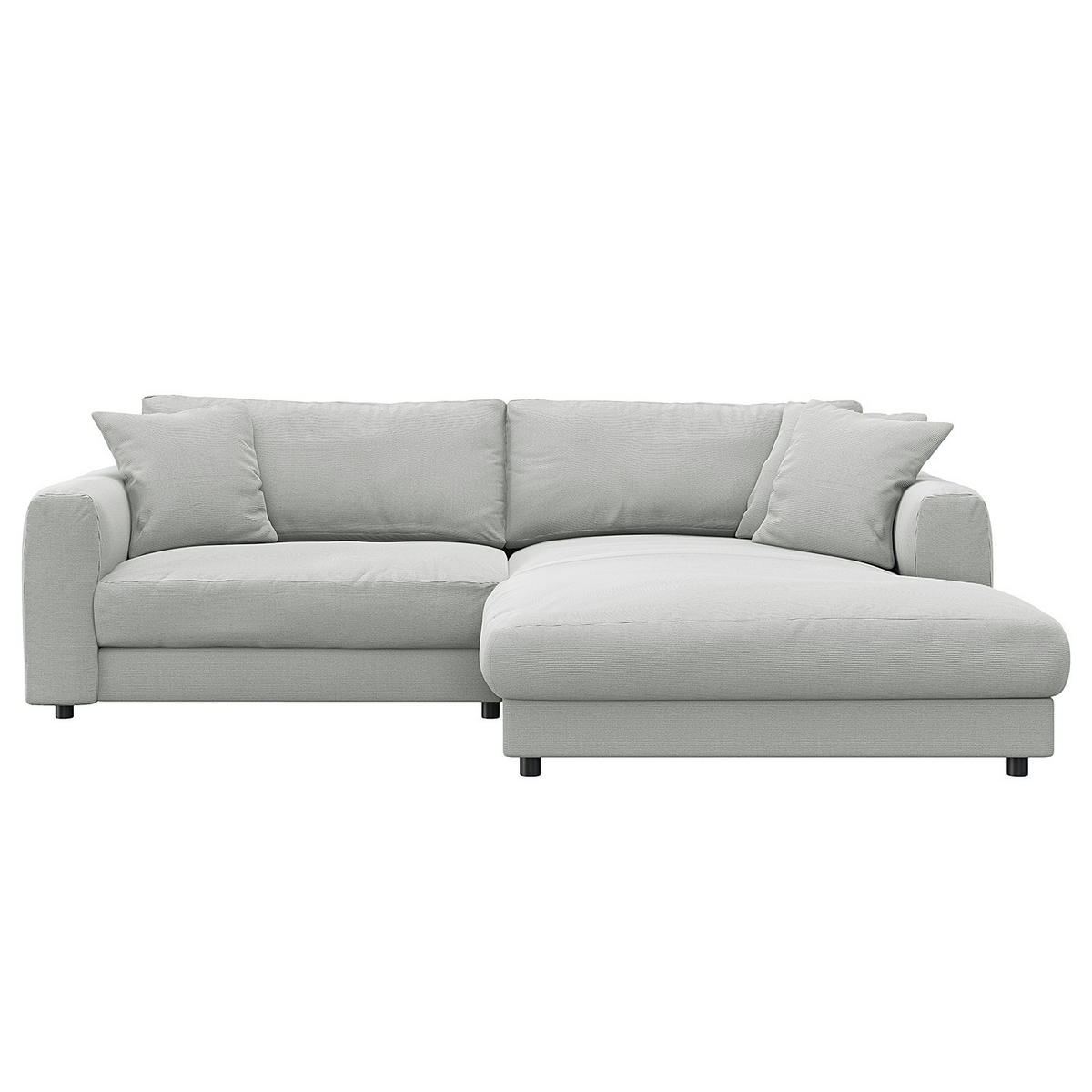 ECKSOFA mit Longchair - Schwarz/Grau, Kunststoff/Textil (238/183cm) - home24