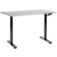 SCHREIBTISCH grauschwarz 120/72 cm manuell höhenverstellbar Destin IV - Schwarz/Grau, Holz (72/120/74cm) - Beliani