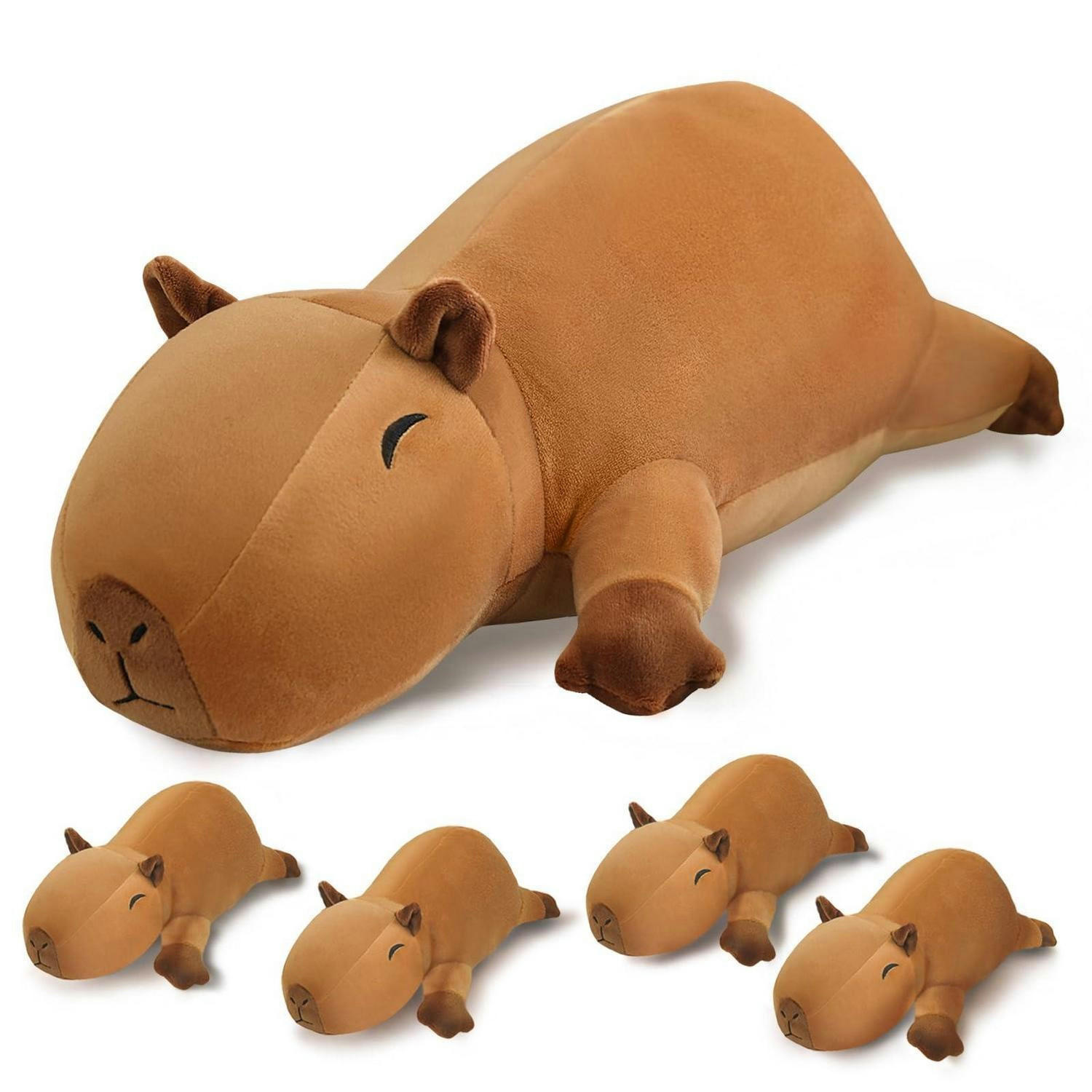 PLÜSCHTIER Capybara mit 4 Babys - Braun, Textil (22/50cm)