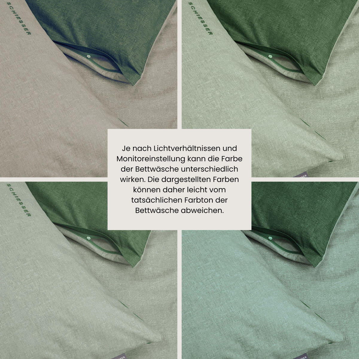 BETTWÄSCHESET Doubleface - Renforcé - 2-teilig - 135 x 200 cm - Grün - Grün, Textil (135/200cm) - SCHIESSER