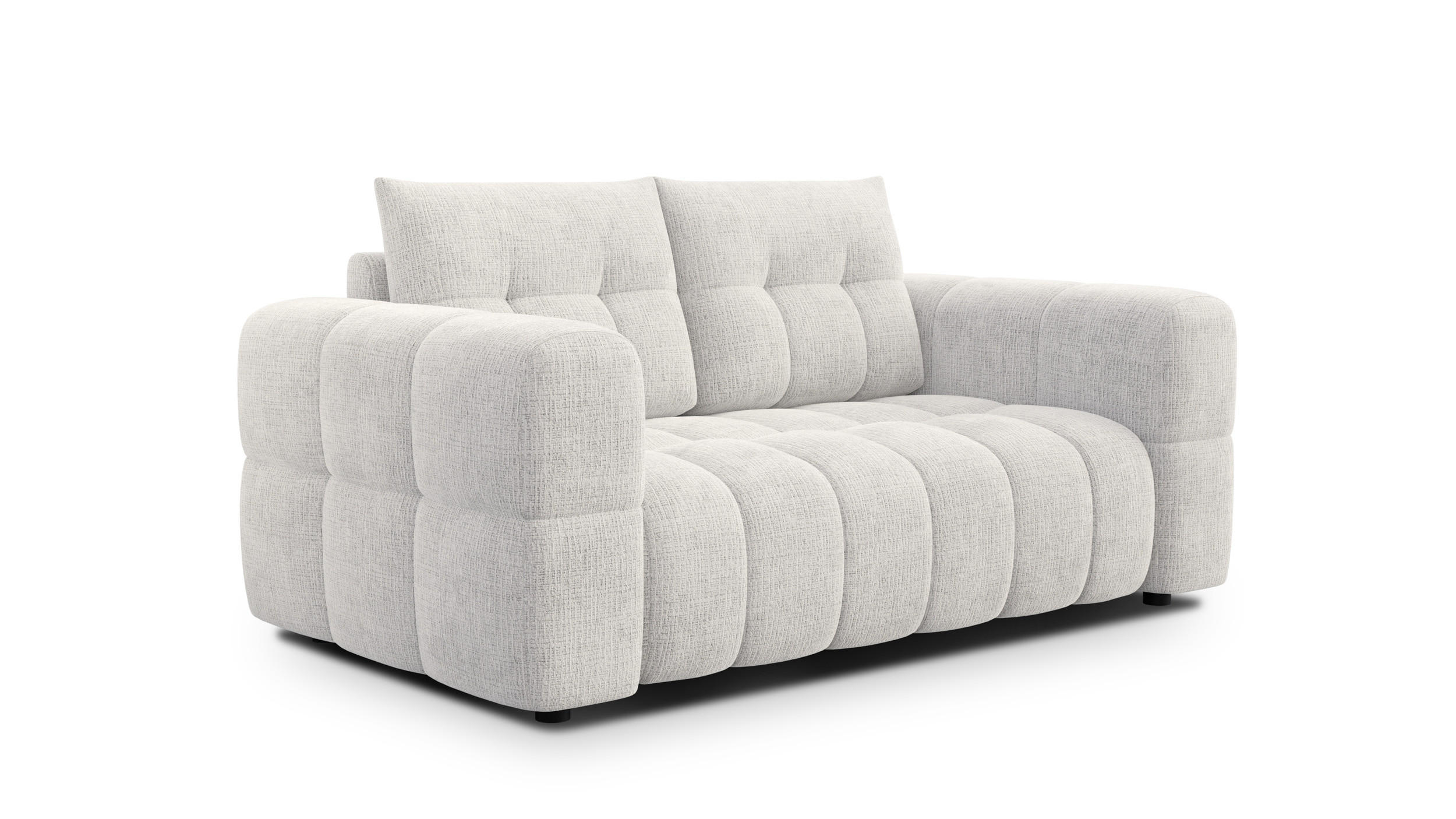 SOFA CLOUDI 2-Sitzer, creme - Creme/Schwarz, Holz/Textil (181/89/104cm) - Courtois Laville