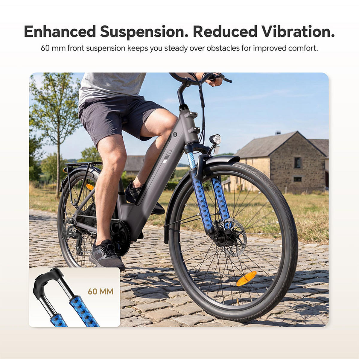 E-BIKE Touroll J2 ST – 100km Reichweite, 250W Motor, Shimano 7-Gang, Step-Thru Rahmen - Grau, Metall (120cm)
