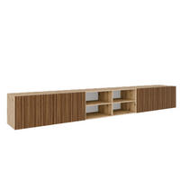 TV-SCHRANK Artisan+Katania RIO Offene Mit Regalen Geriffelt 300 cm - Eiche Artisan/Braun, Holzwerkstoff (300/41/40cm) - Sepro Meble