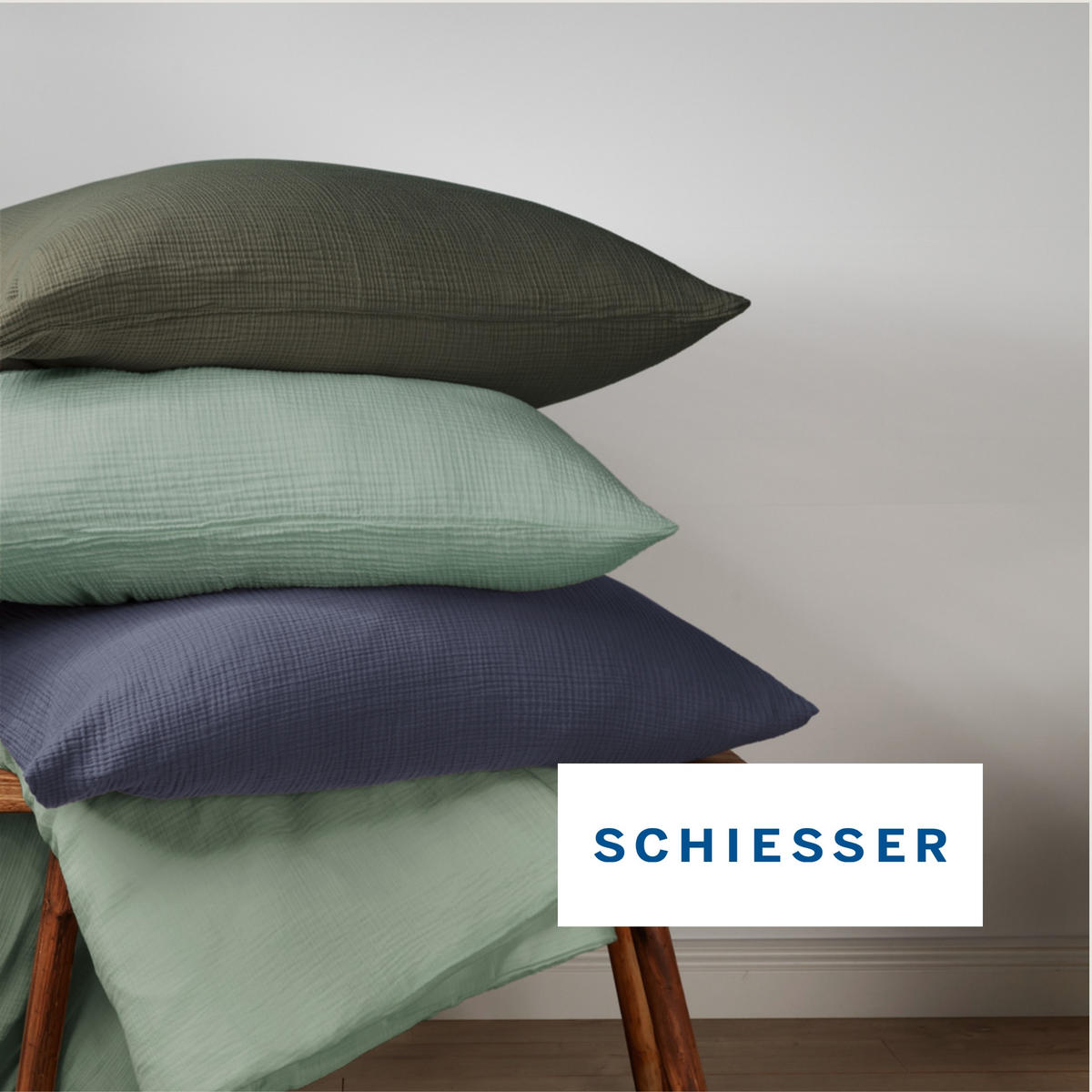 BETTWÄSCHESET Molly - Musselin - 2-teilig - 135 x 200 cm - Hellgrün - Hellgrün, Textil (135/200cm) - SCHIESSER