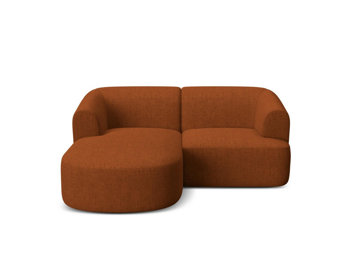 MODULARES-ECKSOFA links Campi aus strukturiertem Stoff ziegelrot 3 Sitzplätze - Orange, Textil (156/180cm) - Cosmopolitan Design