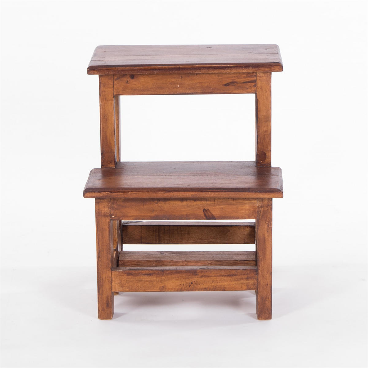 TRITTLEITER STEP Recyclingholz zweistufig 02 hellbraun - Hellbraun, Holz (37/46/37cm) - DESIGN DELIGHTS