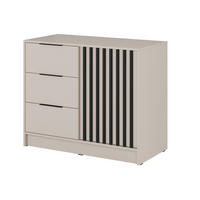 KOMMODE Stilo 105 cm in Kaschmir + schwarze Lamellen - Kaschmir/Schwarz, Holz/Holzwerkstoff (105/86/45cm) - Ravio