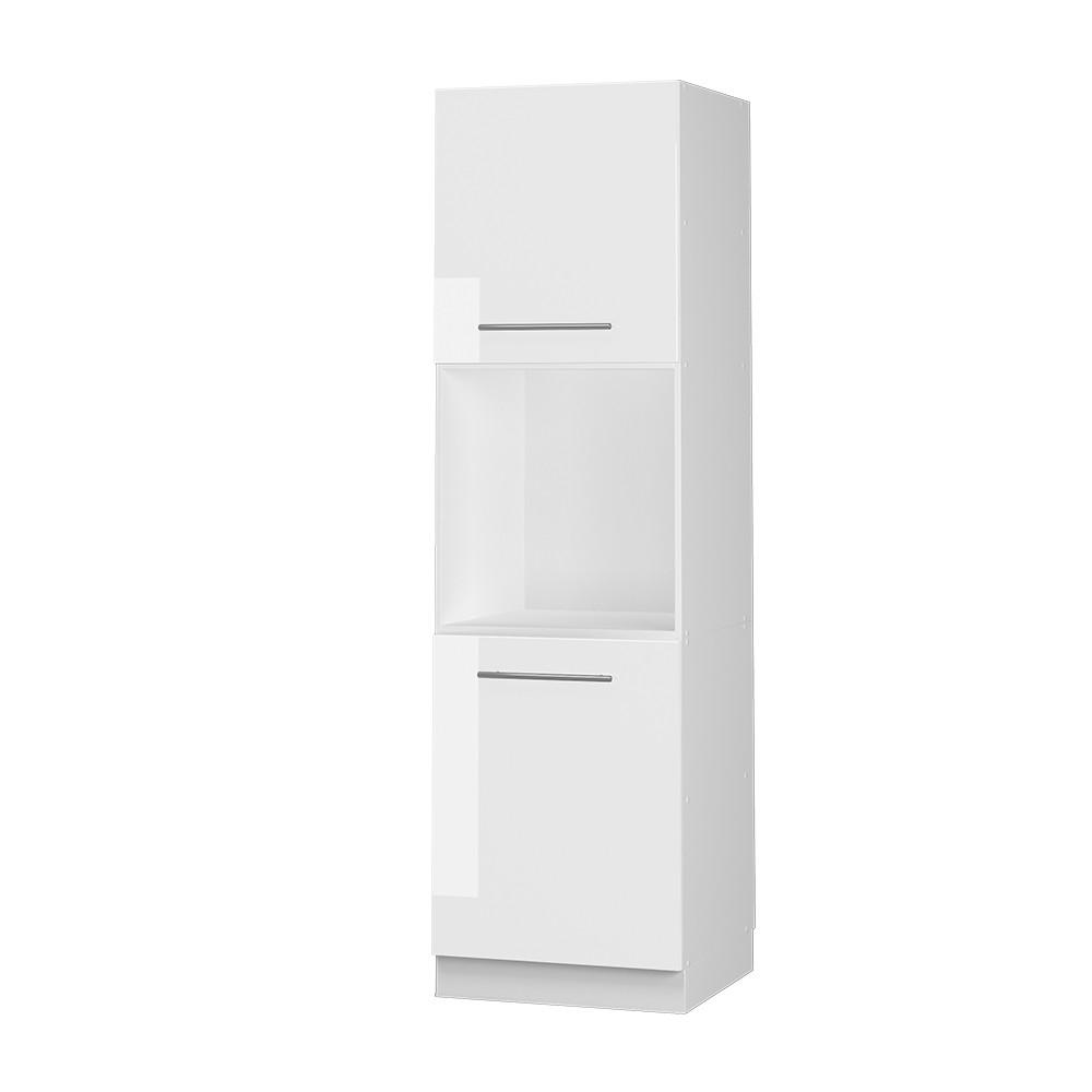 SPISKONVERTERINGSSK&Aring;P Fame-Line Vit h&ouml;gblank 60 cm med &ouml;ppna hyllor Vit, Vit h&ouml;gglans 206.8/60/58.1 cm