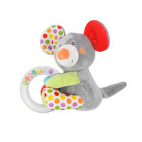 KUSCHELTIER Rasselring grau Greifling, Rassel, Rasselring, ab Geburt, Kuscheltier, Plüsch - Grau, Textil (10/12cm) - Lorelli