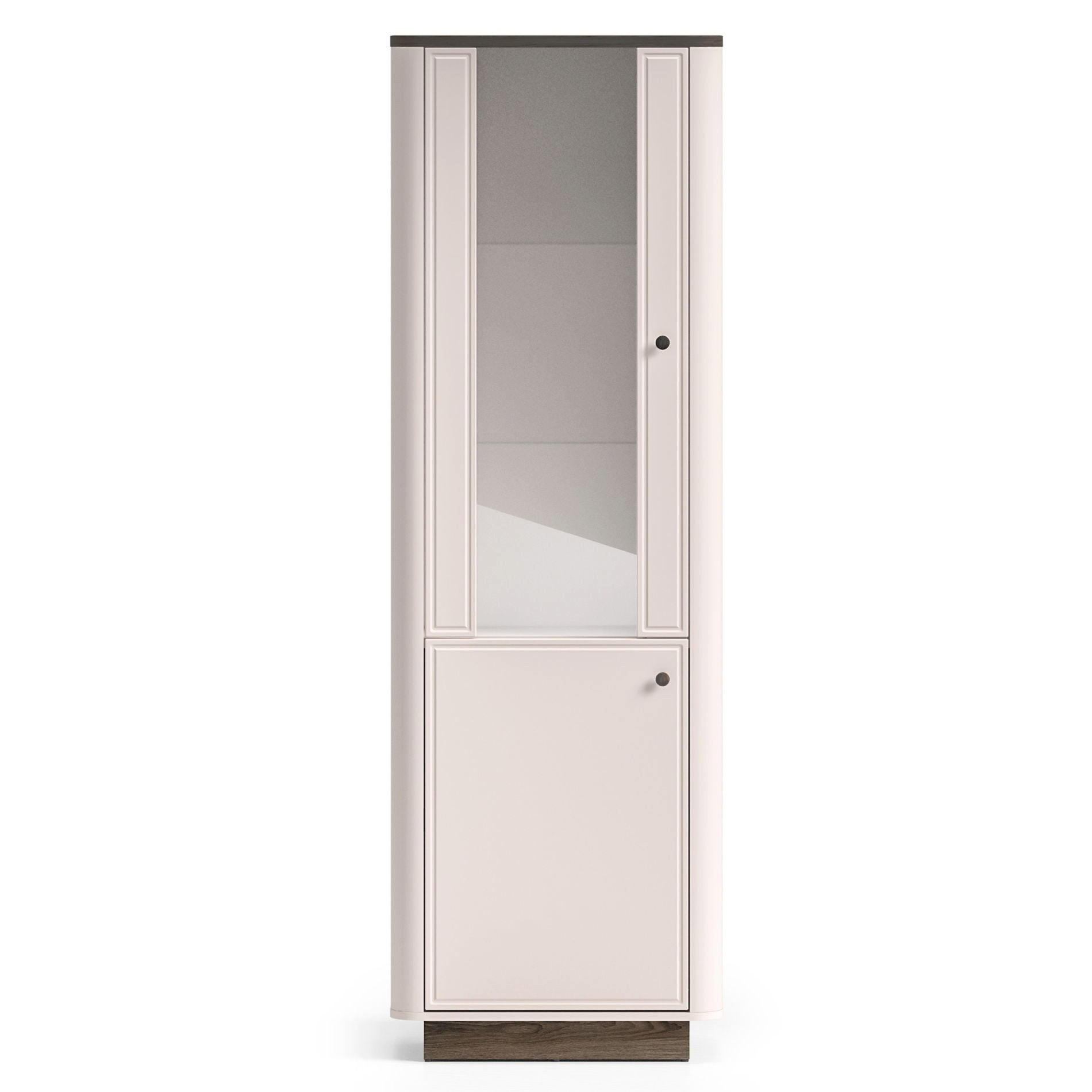 Selsey VITRÍNA Vilavio 2dveřová kašmírově šedá / dekor dubu 65 cm